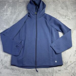 Bonobos Fielder Jacket Mens Medium Blue Full Zip Hooded Athletic 95% Polyester M